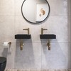 DeerValley Small Bathroom Sink, 15"x7" Mini Rectangle Wall Mount Vessel