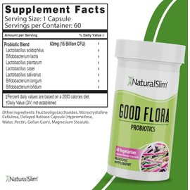Good Flora Probiotic Nutritional Supplements - Pro Biotics for Gut Health, Digestive Health, Immune Support, & De Bloating for Women & Men with 7 Powerful Probiotic Strains - 60 Vegetarian Capsules