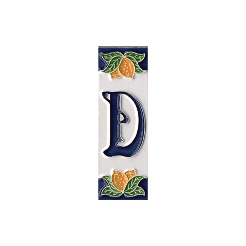 Italian Ceramic Numbers & Letters Lemon Design House Numbers Tile