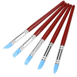 FTVOGUE 5pcs Clay Color Shaping Modeling Wipe Out Tools Rubber Tip Paint Brushes for Clay Sculpture Pottery DIY Shaping Carving Tool