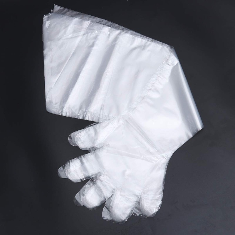 Healifty 50PCS Disposable Shoulder Length Gloves Long Arm Gloves Cattle