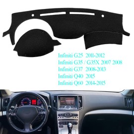 Yiz Dash Cover Mat Custom Fit for Infiniti G25 G25X G35 G35X G37 G37X 2008 2009 2010 2011 2012 2013,Infiniti Q40 Q60 2014 2015,Dashboard Pad Carpet Protector(Black) Y67