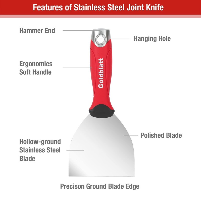 Goldblatt Stainless Steel Joint Knives 3PC 4'' 5'' 6'' Putty