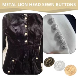 The Lord of the Tools 9pcs 25mm Lion Head Embossed Sewing Button Lion Pattern Metal Round Button Set for Blazer Suits Sport Coat Uniform Gold Silver Bronze