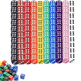 PHISGNIO Set of 100 Dice Six Sided Dice Set, Colourful Colours, Dice Set, 12 mm Dice for Dice Games, Table Games, Dice