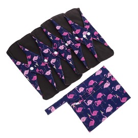 Ipetboom 1 Set Portable Washable Sanitary Pads Reusable Feminine Napkins with Storage Bag Household Convenience for Travel Comfortable Absorbent Safe Materials for Everyday Use