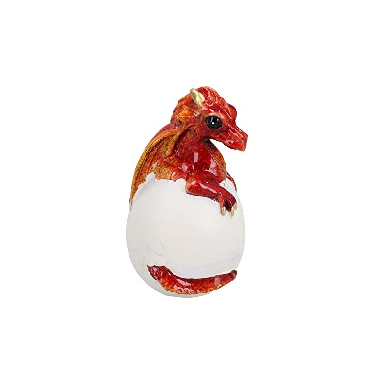 AB Tools Red Baby Dragon Egg Hatching Resin Fantasy Sculpture
