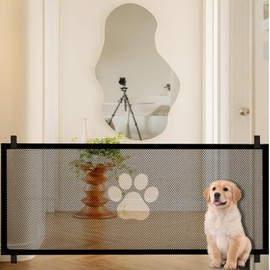 Stair Safety Gate Dog, Dog Door Safety Gate, 180 x 78 cm, Dog Barriers, Dogs, Portable Barrier for Baby and Dogs, Stair Safety Gate No Drilling for Stairs Pet Doors Hallway
