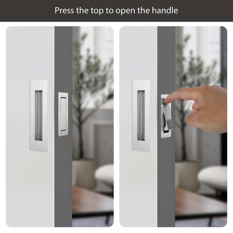 Malimali Pocket Door Pull and Edge Set, Stainless Steel Hardware