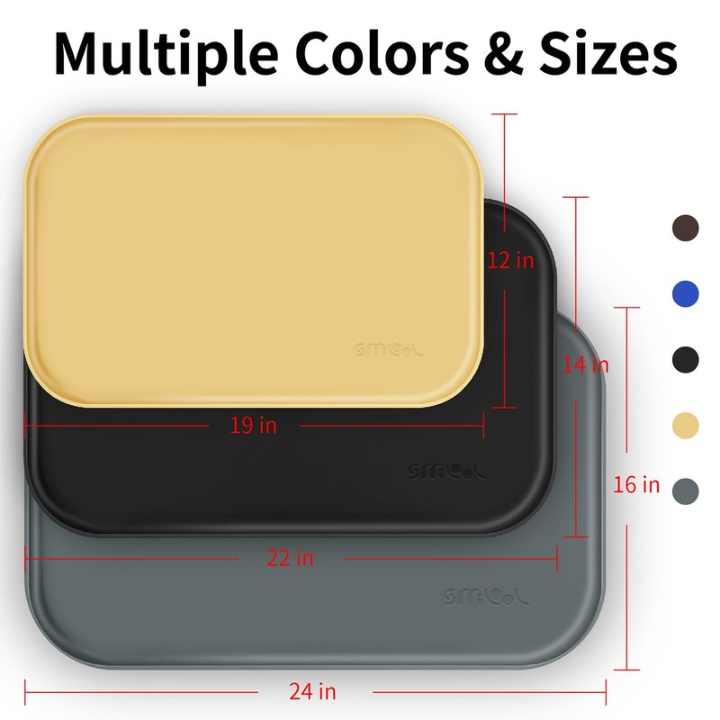 SMILOOL Silicone Pet Feeding Mat with Raised Edge, Dog Cat