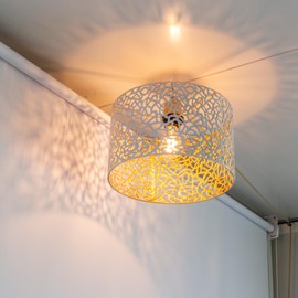 Unique Metal Lamp Shades, Round Drum Hollow-Carved Design for Table and Floor Lamps,Chandeliers/Decorative