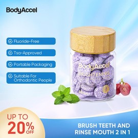 BodyAccel Toothpaste Tablets Oral Care Convenient and Easy To Carry for Travel Use, Teeth Deep Cleaning - Specification: 60 Tablets (1 month supply)