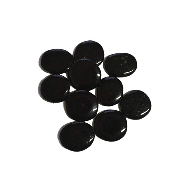 Tourmaline Black Tumbled Stone Flat Large | Schorl Disc Stone/Pocket