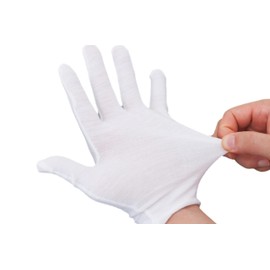 12 Pairs White Cotton Gloves For Dry Hands and Eczema,Soft Breathable Stretchy Working Gloves for coins, Jewelry,Moisturizing Glove for Women and man