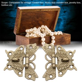 2pcs Vintage Design Alloy Latch Retro Butterfly Shaped Decorative Latch Hasp Pad Lock for Wooden Jewelry Box Cabinet