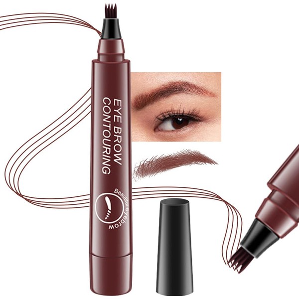 2-in-1 Dual-Ended Eyebrow Pencil Micro 4 Point and Precise Brush