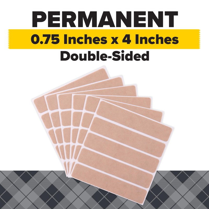 Scotch Permanent Fabric Tape Strips, 0.75 in. x 4 in.,