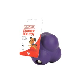 CLASSIC Odd Ball with Bell Rubber Dog Toy - 95mm - Purple