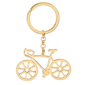 HUAGEO Stainless Steel Bicycle Keychain Cute Jewellery Gifts For Women Bike Lovers Wallet Backpack Car Keys Charms Accessories (Gold)