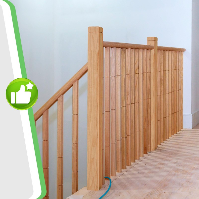 CroBlissful 3" x 3" x 48" Solid Red Oak Stair
