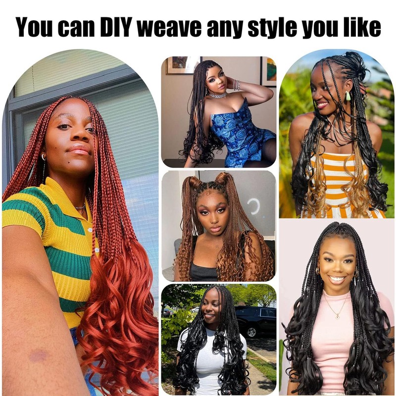 9Packs French Curl Braiding Hair Extension Crochet Braids Hair Extensions