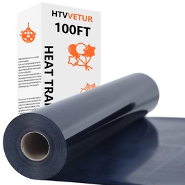 HTVVETUR Black Iron on Vinyl 12Inch by 100ft Roll HTV Heat Transfer Vinyl for T-Shirt HTV Rolls for All Cutter Machine - Easy to Cut & Weed (100ft, Black)
