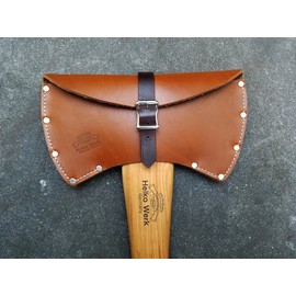 Helko Werk Germany Deluxe Double Bit Axe Sheath - Full Grain Cowhide Leather Sheath and Cover