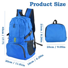 35L Lightweight Foldable Backpack, Packable Backpacks, Hiking Backpack, Ultralight, Waterproof Outdoor Sporty Backpack, Travel Daypack for Men and Women, orange