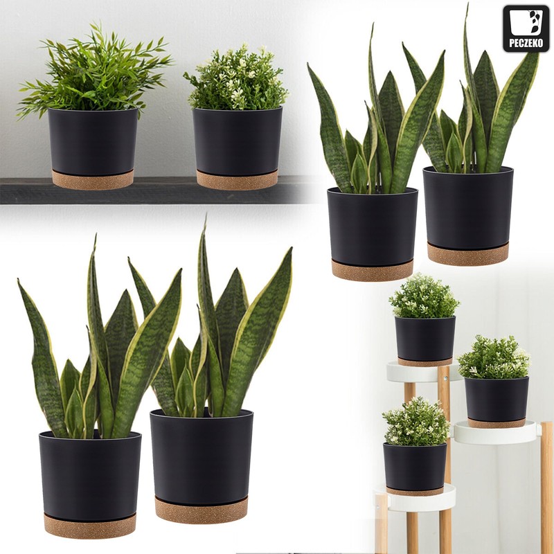 PECZEKO Matte Flower Pot, Plastic Planter, Decorative Pot for Large