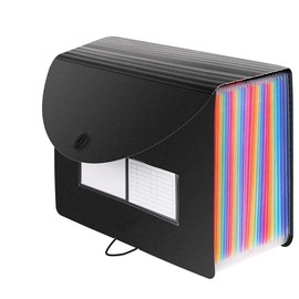 24 Pockets Expanding File Folder with Lid - Plastic Portable Filling Storage with Big Capacity Expandable Wallet Stand