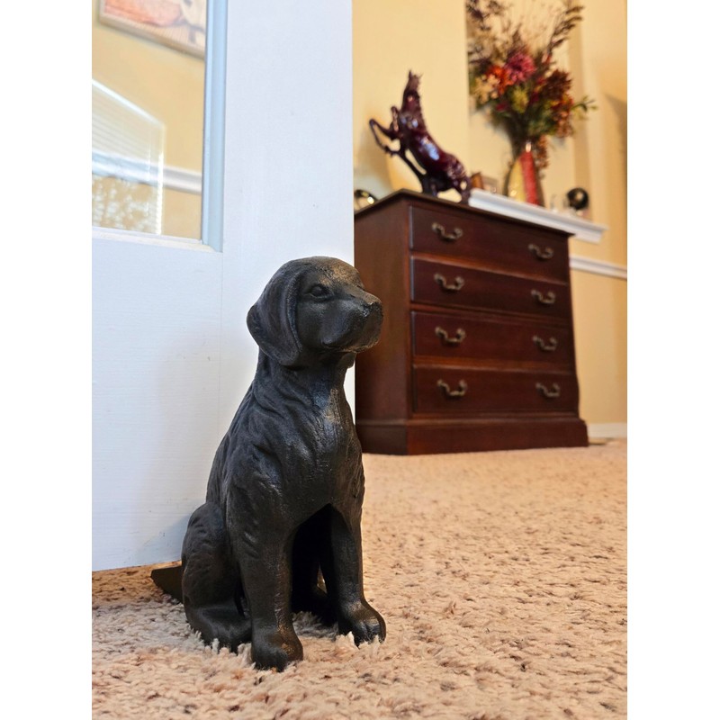 Lulu Decor, Cast Iron Dog with Tail Doorstop, Door Stopper,