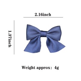 Pack of 2 Bow Hair Clips Hair Clips Hair Bows Girls Non-Slip Crocodile Hair Clips Hair Accessories Fashion Girls Hair Accessories Women Christmas Wedding Birthday (Dark Blue)