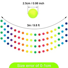 WILLBOND 4 Pieces Rainbow Felt Ball Garland Colorful Pom Pom Garland Wool Felt Banner 39.4 Feet for Boho Summer Holiday Baby Shower Party Supplies Nursey Dorm Room Decorations (Elegant Colors)