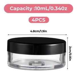 Telooco Pack of 4 Empty Powder Box Empty Loose Powder Mini Tins 10 g Loose Powder Leak-Proof Powder Box Small Containers with Lid Empty Transparent Container with Removable Strainer Lid Mesh Strainer