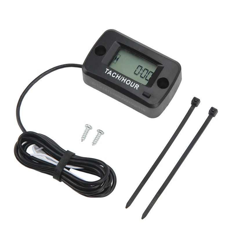 Digital Tach Hour Gauge LCD Display IP68 Waterproof 0‑999999H 0‑30000RPM