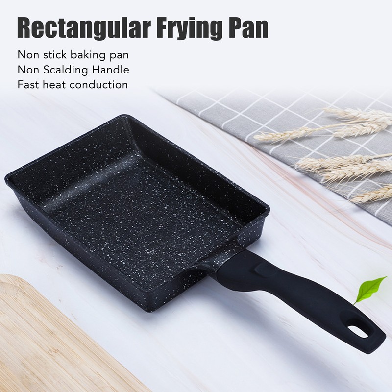 Rectangular Frying Pan Thickened Aluminum Alloy Nonstick Coating Cooking Pan
