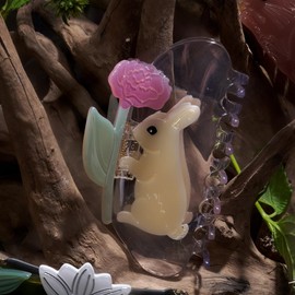 Novelty Bunny Hair Clip,Translucent Acetate Claw Clips,Cute Animals Hair Clips for Women