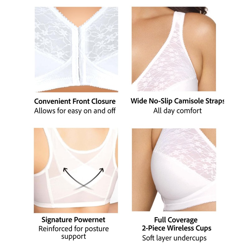 Exquisite Form Womens Front Close Posture #5100565 Bra, Black, 42D