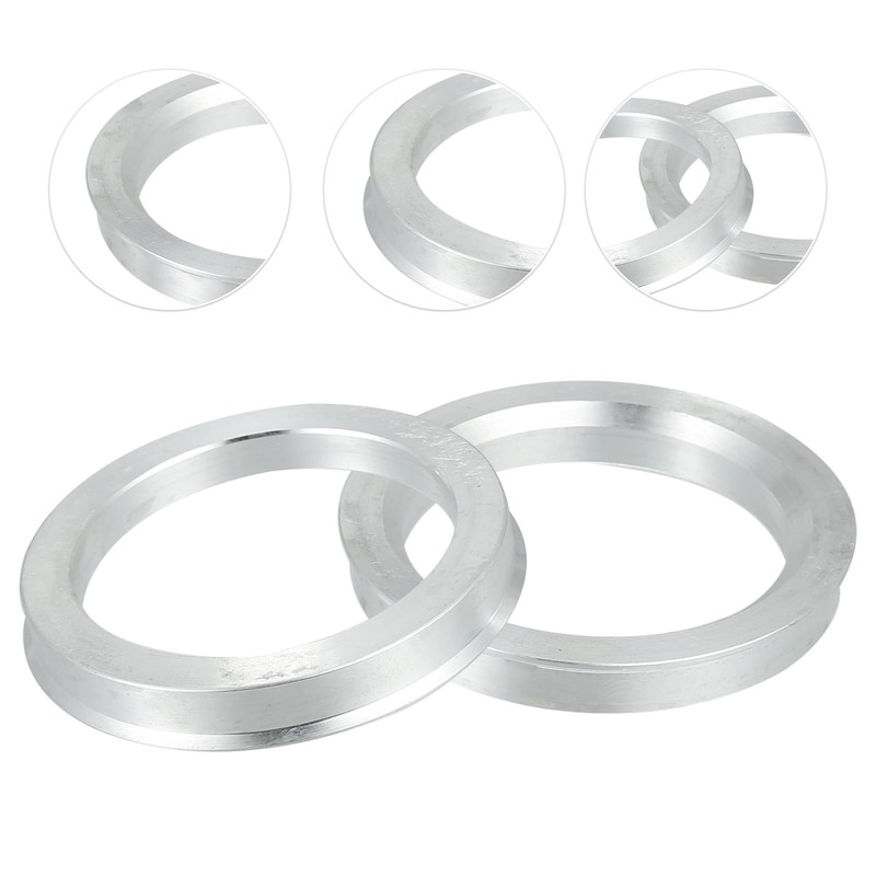 ACROPIX 71.6mm to 56.1mm Universal Car Hub Centric Rings Silver