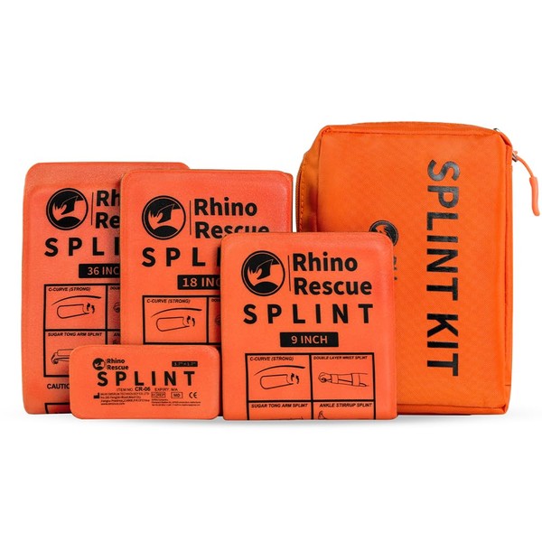 RHINO RESCUE First Aid Splint 36" X 4.3" Orange-Gray, Keep