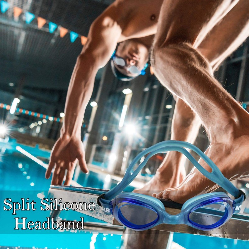 Water Gear Razor Anti-Fog Goggle (Blue W/Blue Frame)