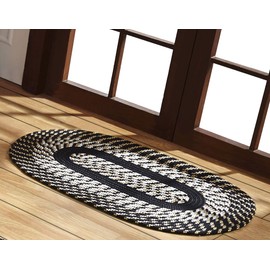 Better Trends Newport Braid Collection is Durable and Stain Resistant Reversible Indoor Utility Rug 100% Polypropylene in Vibrant Colors, 42" x 66" Oval, Black