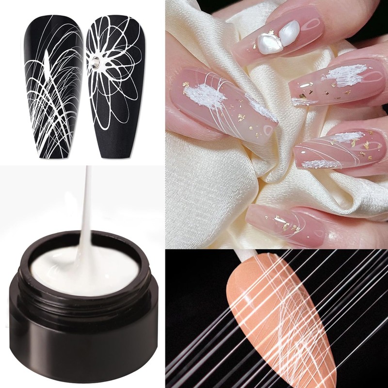 Vonrui White Spider Gel for Nails, White Gel Paint for