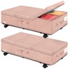 Supowin Under Bed Storage with Wheels, Rolling Underbed Storage Containers