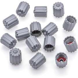 10 pcs Tyre Valve Stem Caps, Plastic Wheel Tyre Valve Stem, with O-Ring Rubber Seal, Universal Tyre Valve Stem Covers for Cars, SUV, Trucks, Bikes, Motorcycles, Bicycles(Grey)