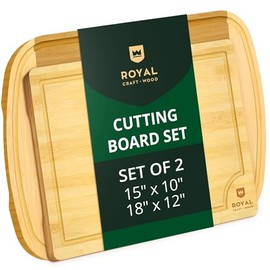Wood Cutting Boards for Kitchen - Bamboo Cutting Board Set, Chopping Board Set - House Warming Gifts for New Home