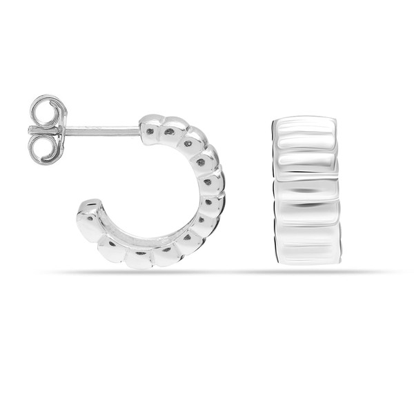 LeCalla 925 Sterling Silver Half Hoops Earring | Lightweight Italian
