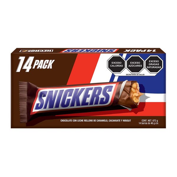 Snickers Chocolate 14 Barras de 48g, 672g