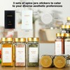 TESUNMU Gold Spice Jars with Label，4oz Seasoning Containers, Glass Spice