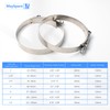 2PCS 4.5" T-Bolt Stainless Steel Hose Clamp with 121-129mm Working